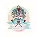 hourglass tree tattoo design idea
