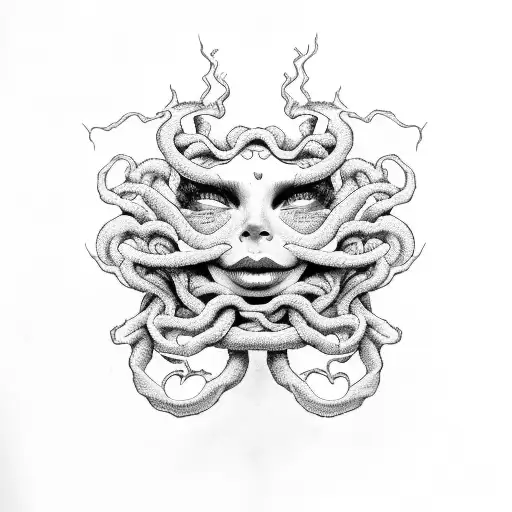 crying medusa tattoo design idea