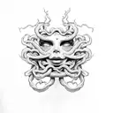 crying medusa tattoo design idea