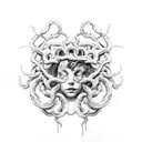 crying medusa tattoo design idea