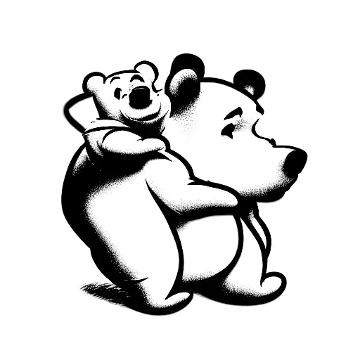 winnie the pooh as a realistic bear tattoo design idea