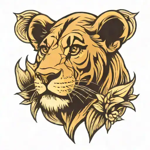 Lion King Simba reflection  tattoo design idea