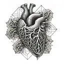 light bulb in human  heart tattoo design idea