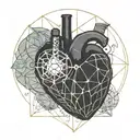 light bulb in human  heart tattoo design idea