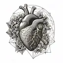 light bulb in human  heart tattoo design idea