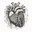 light bulb in human  heart tattoo design idea