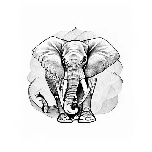 Elephant tattoo design idea