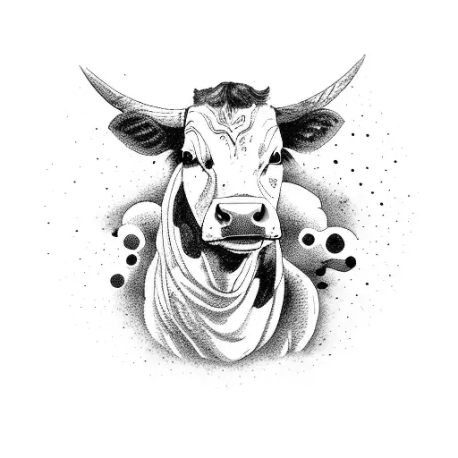 a cow as a spaceship abducting alien cattle tattoo design idea
