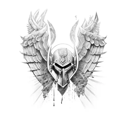 spartan with wings tattoo design idea
