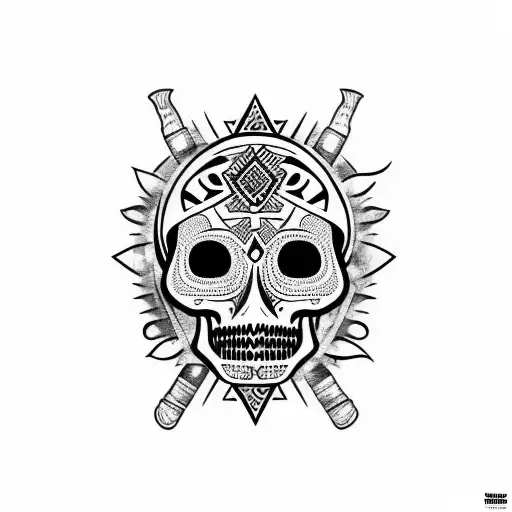 mapuche calavera tattoo design idea