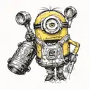minion kevin travel tattoo design idea
