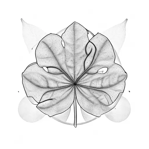 A minimalist design of a clover with the number 19 incorporated in the leaves tattoo design idea