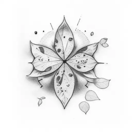 A minimalist design of a clover with the number 19 incorporated in the leaves tattoo design idea