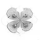 A minimalist design of a clover with the number 19 incorporated in the leaves tattoo design idea