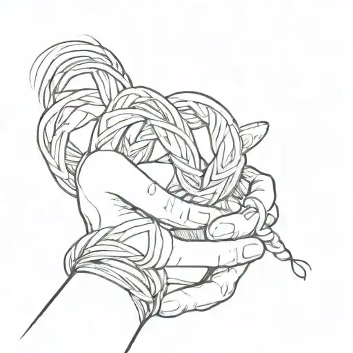 An open hand holding the  unconditional love knot symbol  tattoo design idea