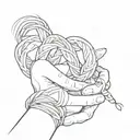 An open hand holding the  unconditional love knot symbol  tattoo design idea