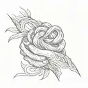 An open hand holding the  unconditional love knot symbol  tattoo design idea