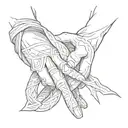 An open hand holding the  unconditional love knot symbol  tattoo design idea