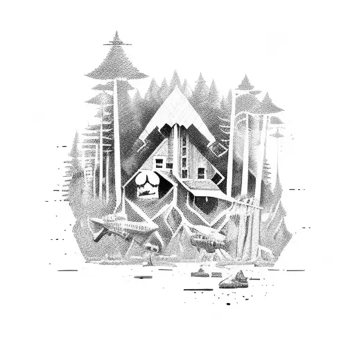 A computer screen displaying a Far Cry game level in dotwork style tattoo design idea