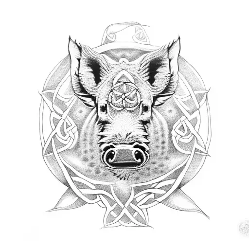 Tattoo art on wild boar skull by diamondtrailgems on DeviantArt