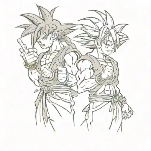  goku and luffy doing the middle finger tattoo design tattoo design idea