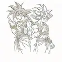  goku and luffy doing the middle finger tattoo design tattoo design idea