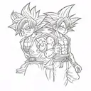  goku and luffy doing the middle finger tattoo design tattoo design idea