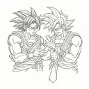  goku and luffy doing the middle finger tattoo design tattoo design idea