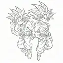  goku and luffy doing the middle finger tattoo design tattoo design idea