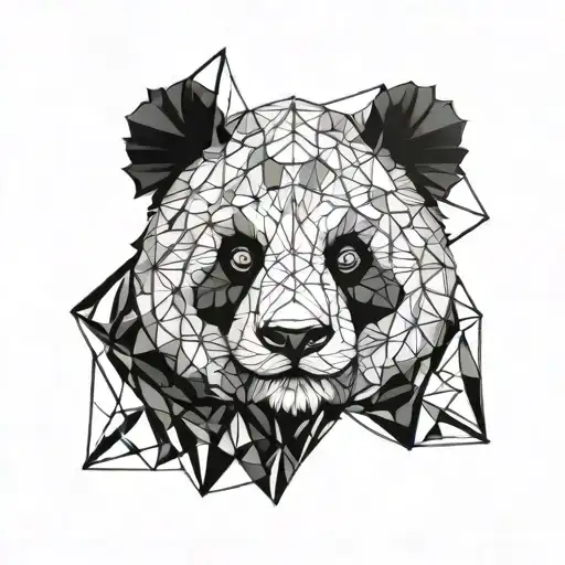 Panda face tattoo design idea