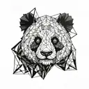 Panda face tattoo design idea