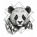 Panda face tattoo design idea