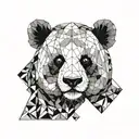 Panda face tattoo design idea