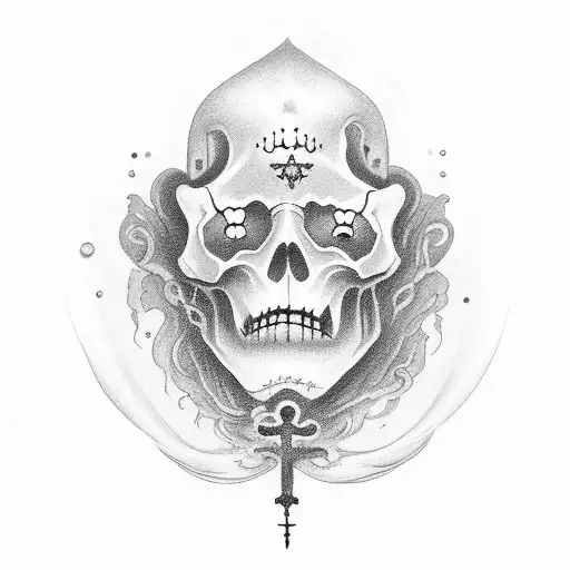 clouds  ,haunted cemetery, tattoo design idea