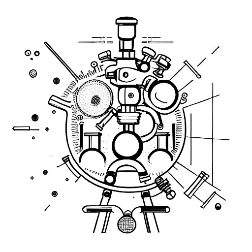 Microscopic view of a laboratory experiment with a hint of Russian cultural symbols tattoo design idea