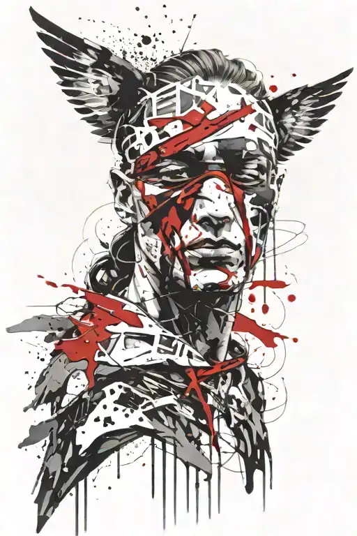 Blindfolded justice tattoo design idea