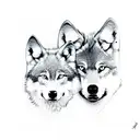 wolf and child tattoo design idea