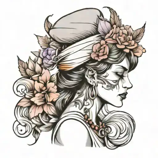 veteran woman tattoo design idea