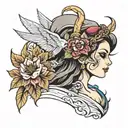 veteran woman tattoo design idea