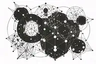 constellations and galaxies including seratonin dopamine for sternum  tattoo design idea