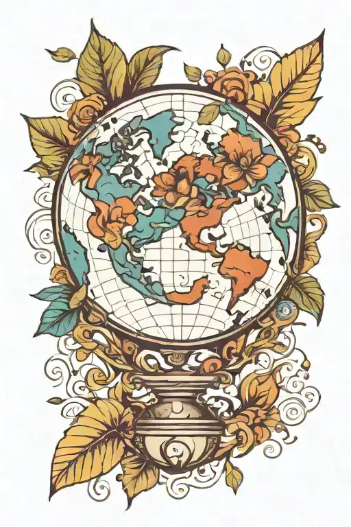 mother earth globe symbolizing tattoo design idea