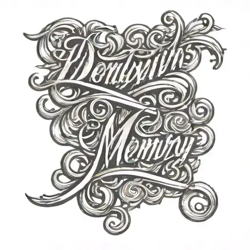 handscript cursive In Loving Memory Of Deondrah 01/31/03-02/10/24 or something for her death to remind me of her tattoo design idea