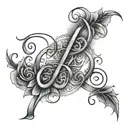 handscript cursive In Loving Memory Of Deondrah 0 1 binary numbers tattoo design idea