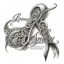 handscript cursive In Loving Memory Of Deondrah 0 1 binary numbers tattoo design idea