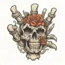 skeleton hand with finger interlock tattoo design idea