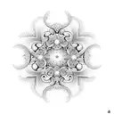 A dotwork tattoo of a mathematical fractal pattern tattoo design idea