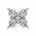 A dotwork tattoo of a mathematical fractal pattern tattoo design idea