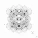 A dotwork tattoo of a mathematical fractal pattern tattoo design idea