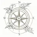A compass with several branches representing life objectives that I must fulfill for a man tattoo design idea