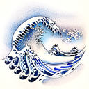 Ocean Wave tattoo design idea